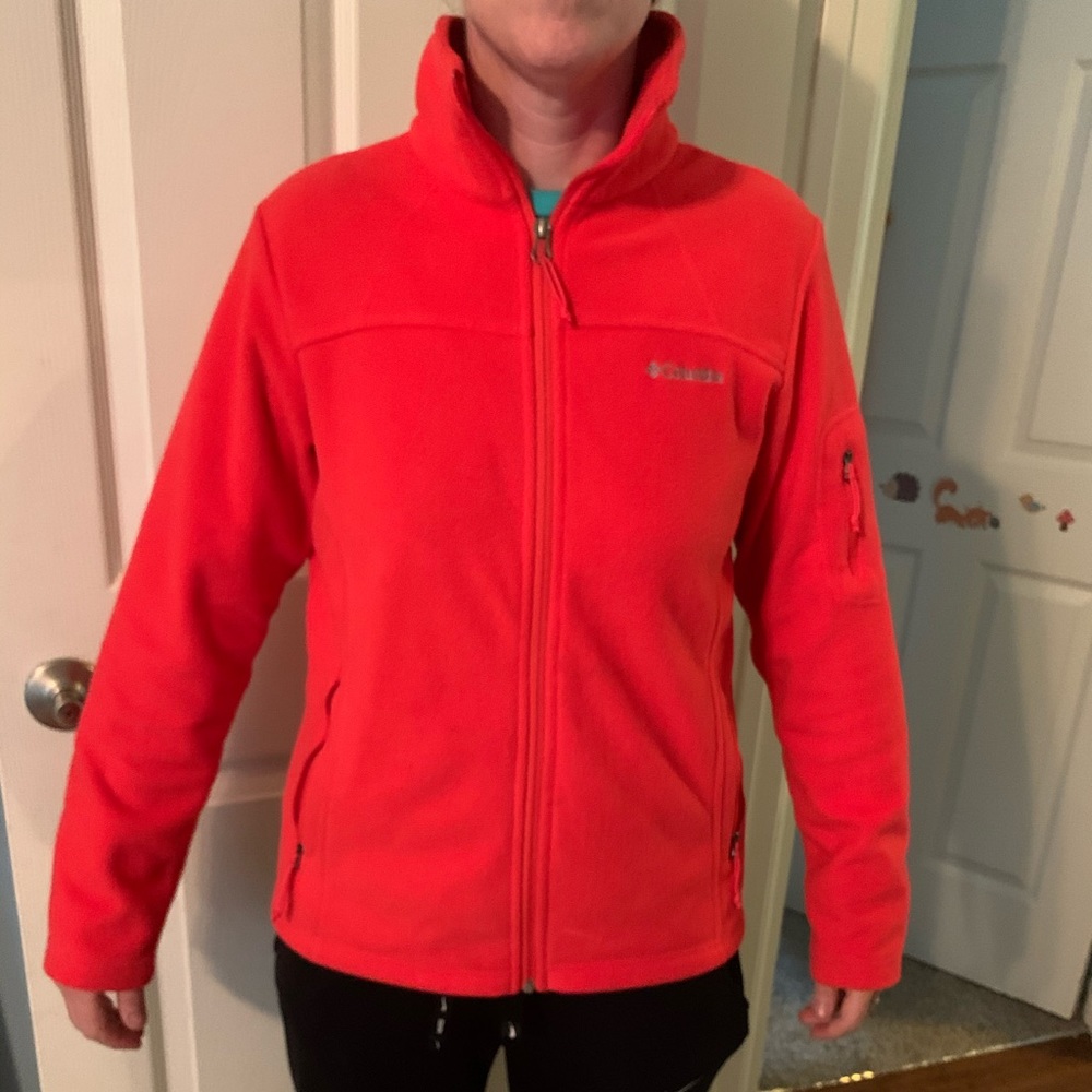Columbia fleece jacket red